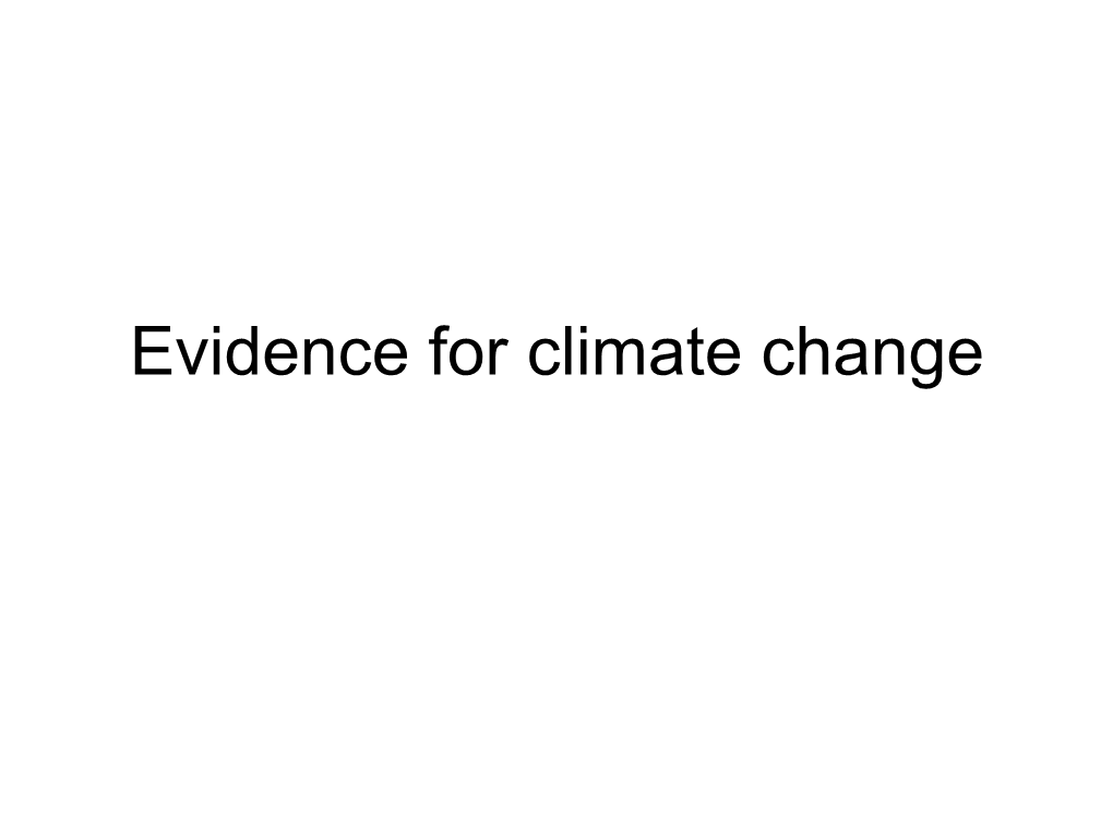 Evidence for Climate Change