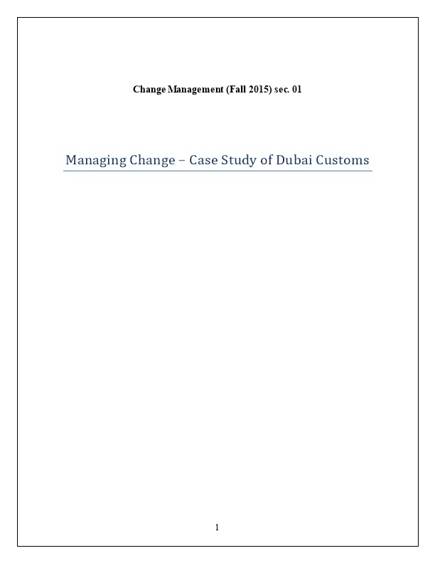 Change Management (Fall 2015) Sec. 01