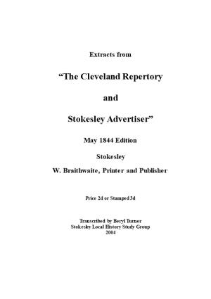 Cleveland Repertory & Stokesley Advertiser May 1844