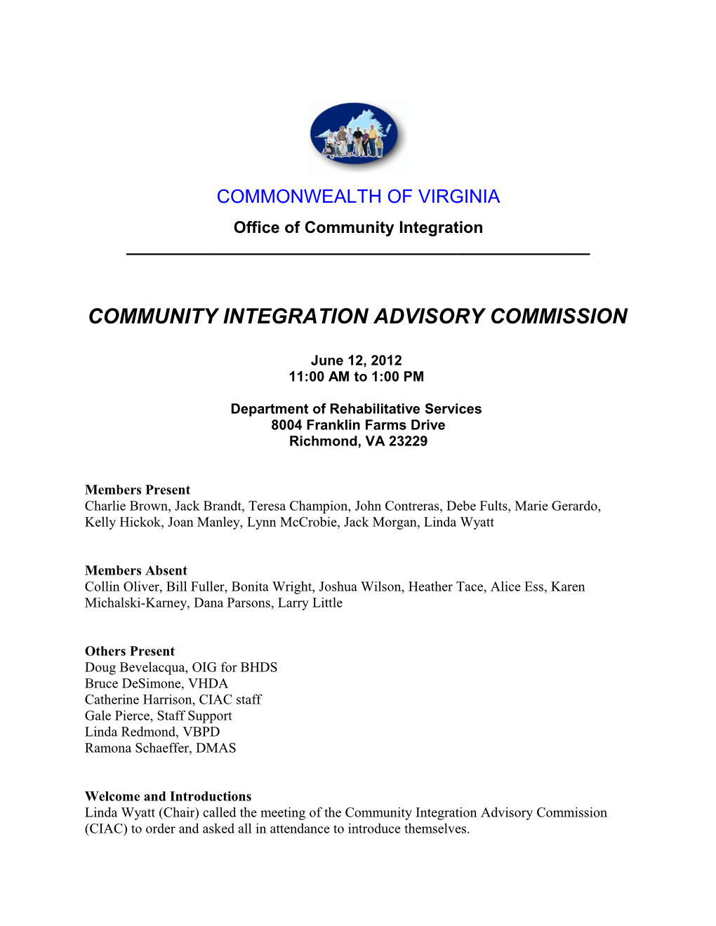 Community Integration Advisory Commission