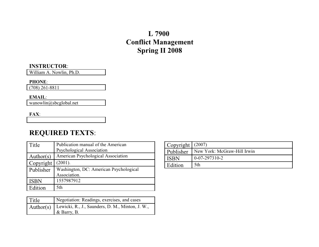 Conflict Management