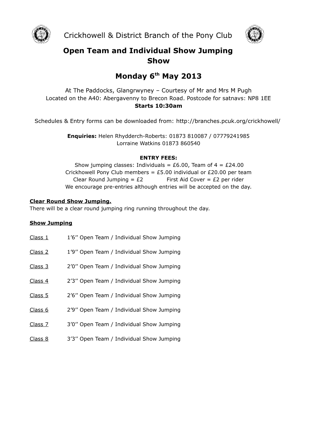 Crickhowell & District Branch of the Pony Club