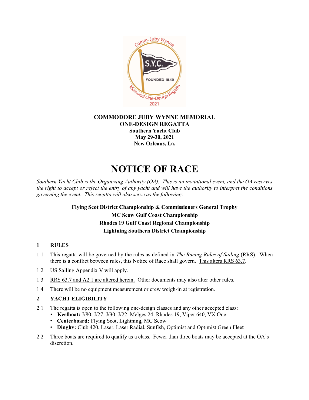 Download Notice of Race Posted 05/14/2021