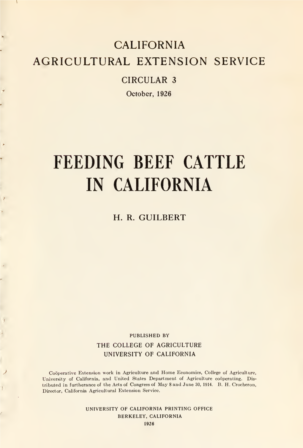 Feeding Beef Cattle in California