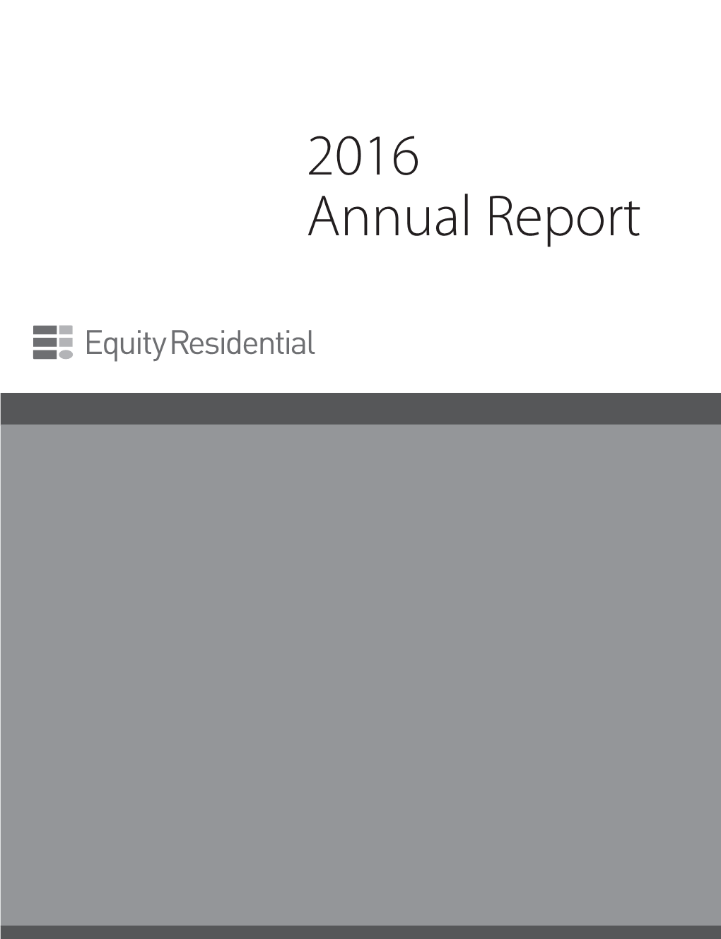 Equity Residential 2016 Annual Report