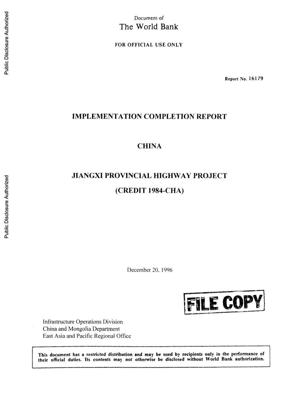 World Bank Document