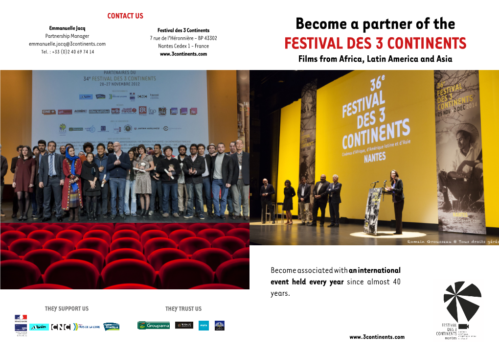 Become a Partner of the FESTIVAL DES 3 CONTINENTS