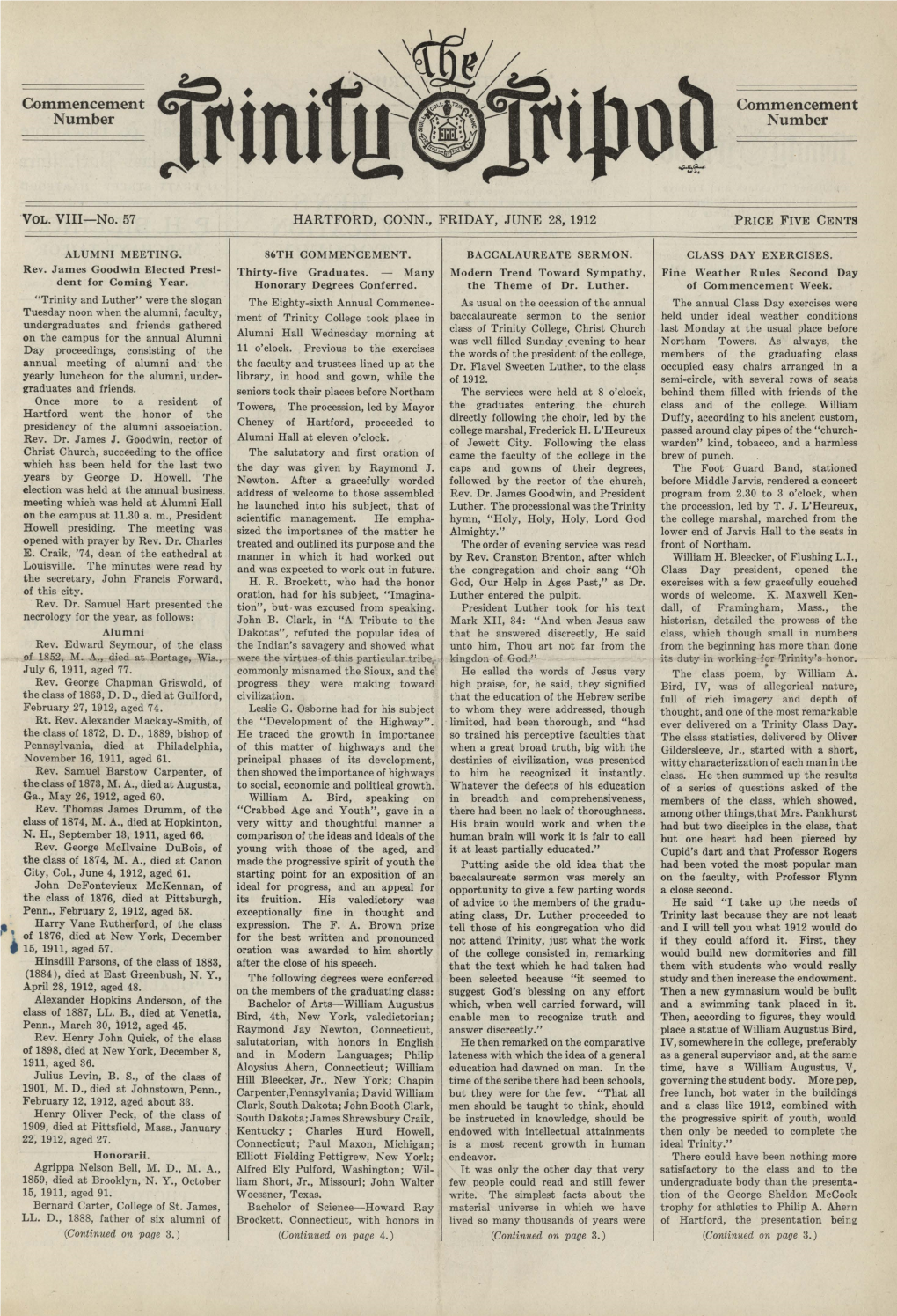 Hartford, Conn., Friday, June 28, 1912 Price Five Cents