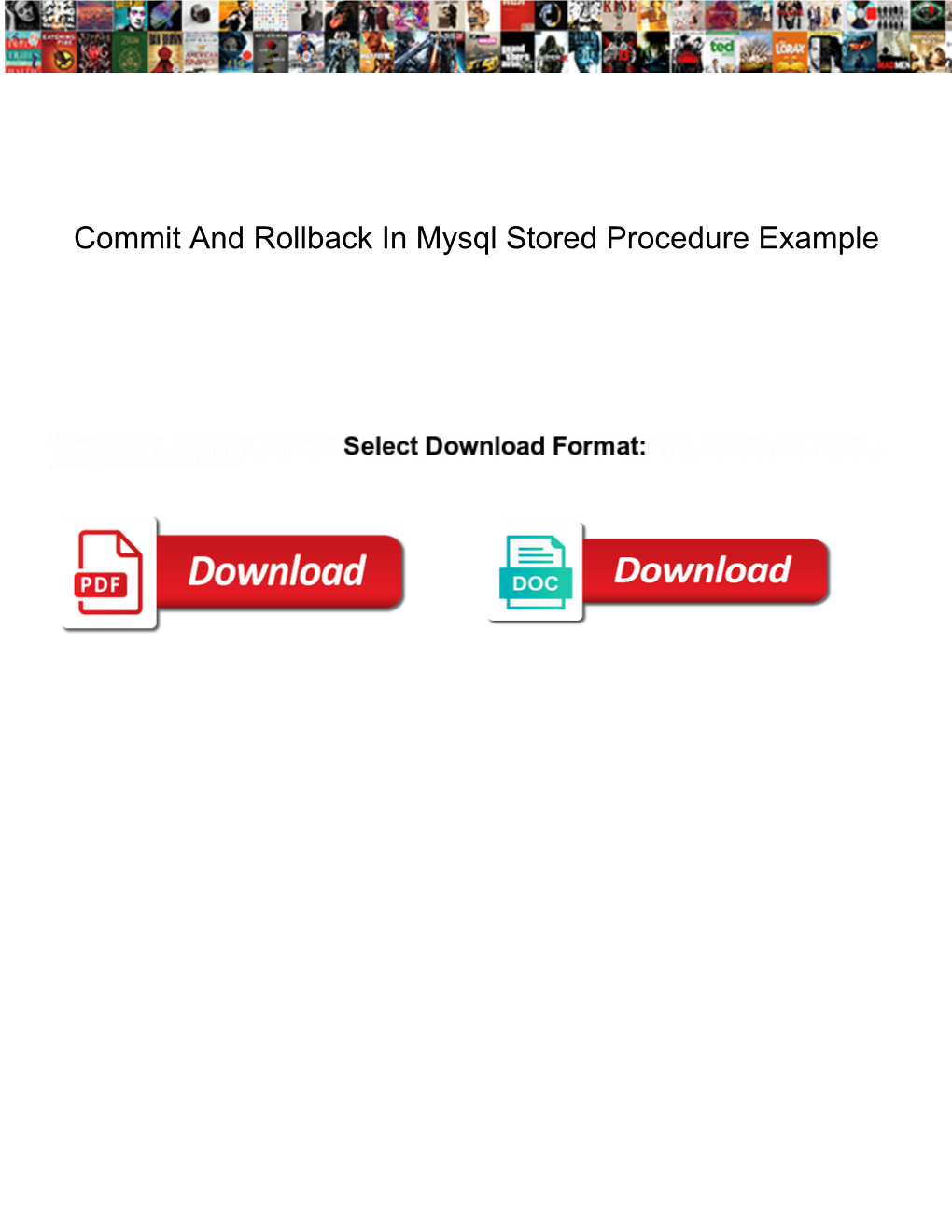 Commit and Rollback in Mysql Stored Procedure Example Pulls