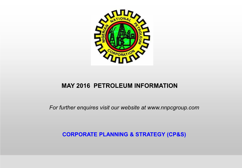 May 2016 Petroleum Information