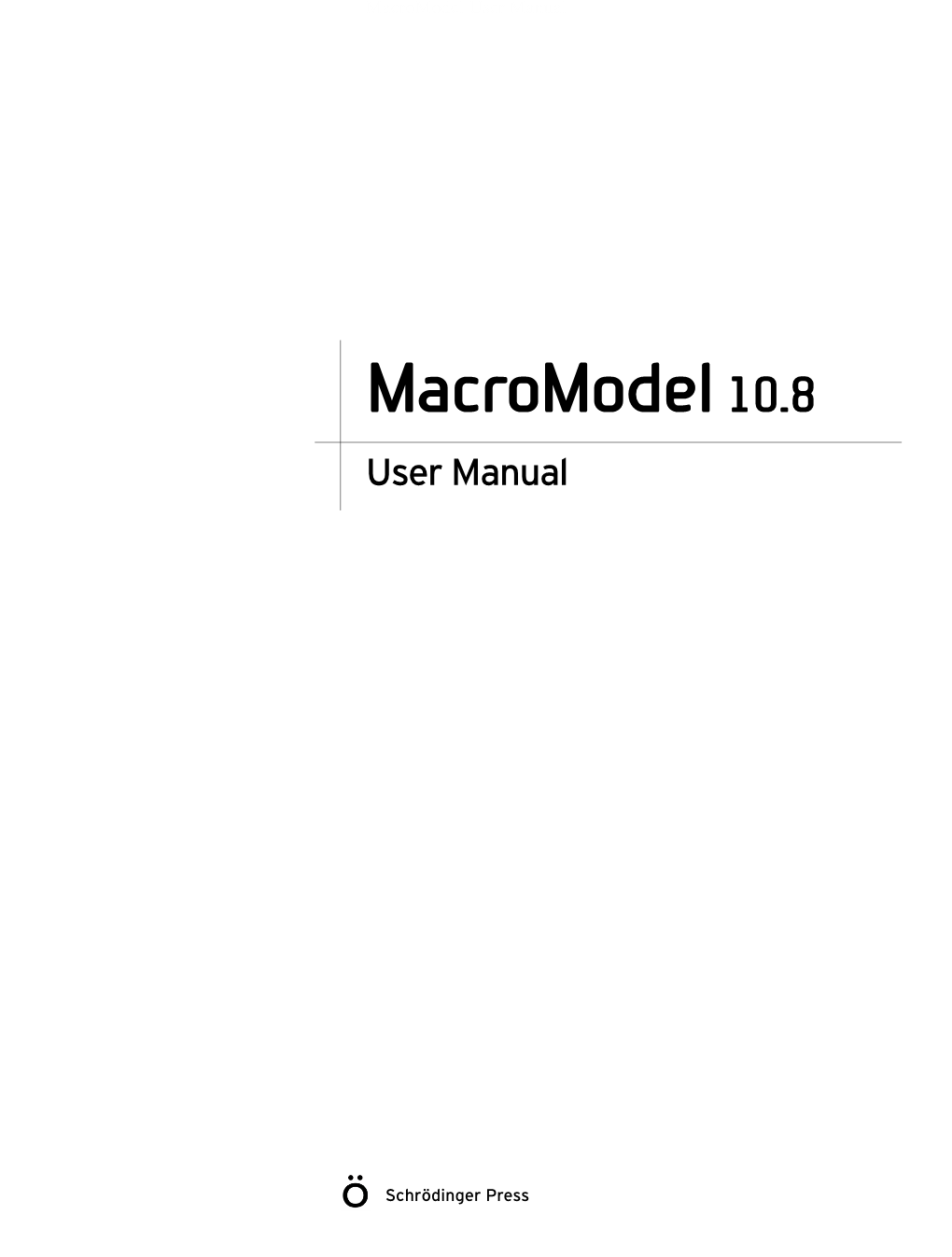 Macromodel 10.8 User Manual