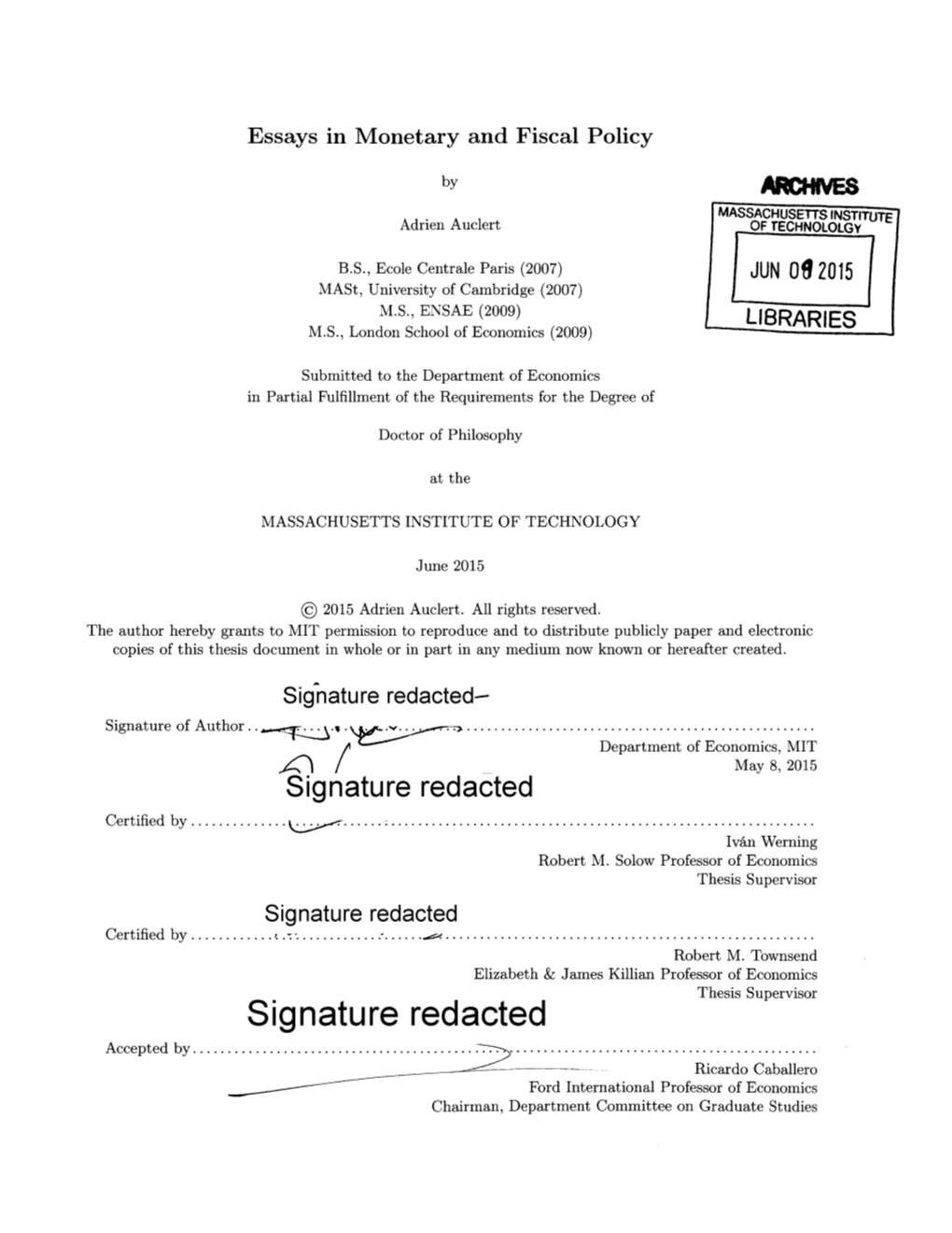 Signature Redacted- Signature of Author