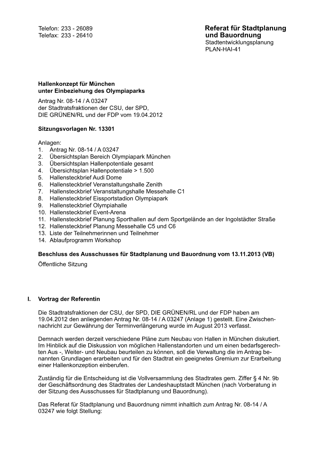 Referat Für Stadtplanung Und Bauordnung Nimmt Inhaltlich Zum Antrag Nr