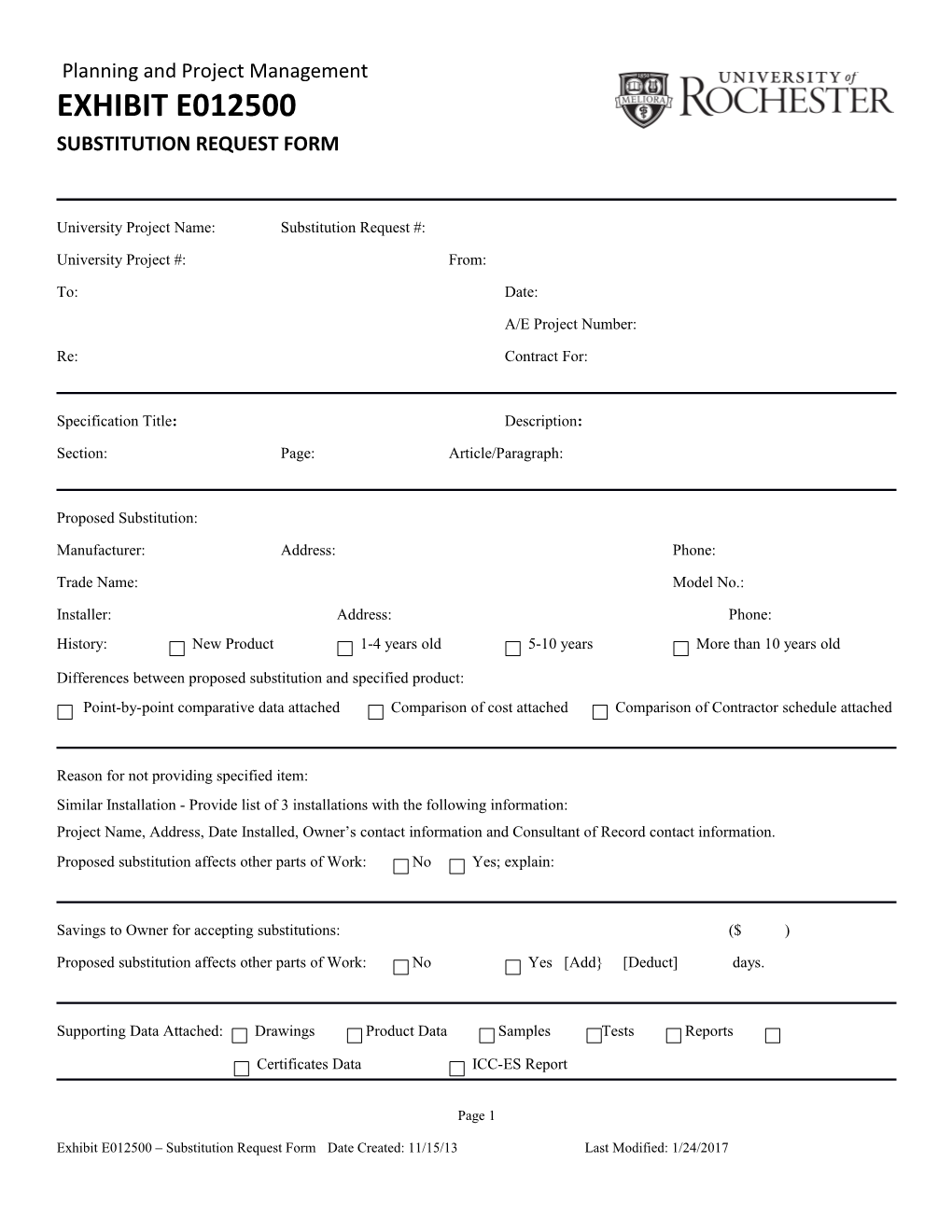 Substitution Request Form