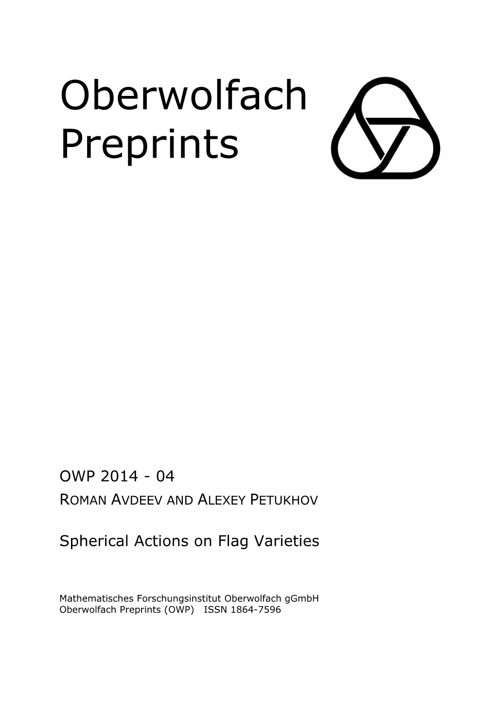 Oberwolfach Preprints