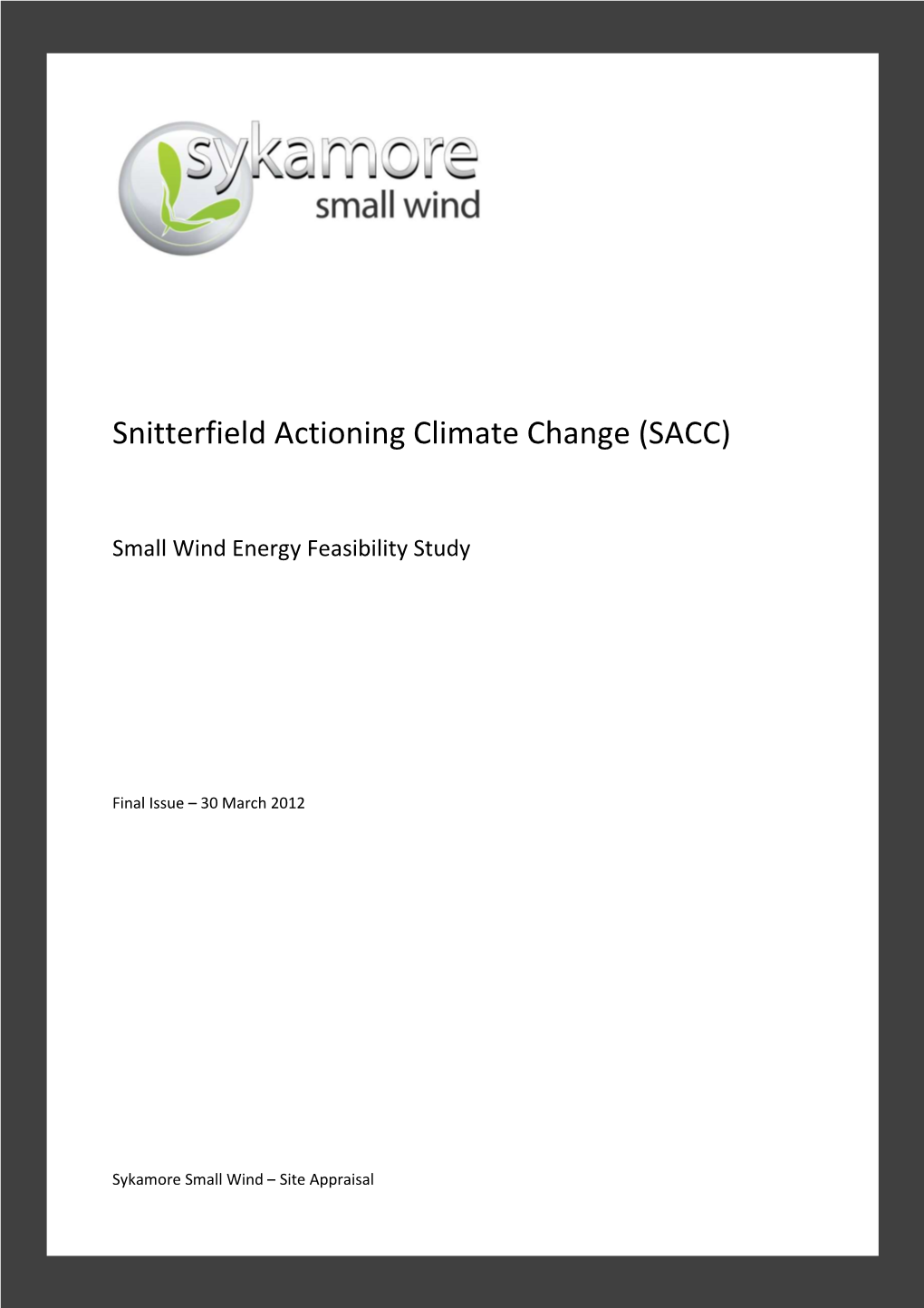 Snitterfield Actioning Climate Change (SACC)