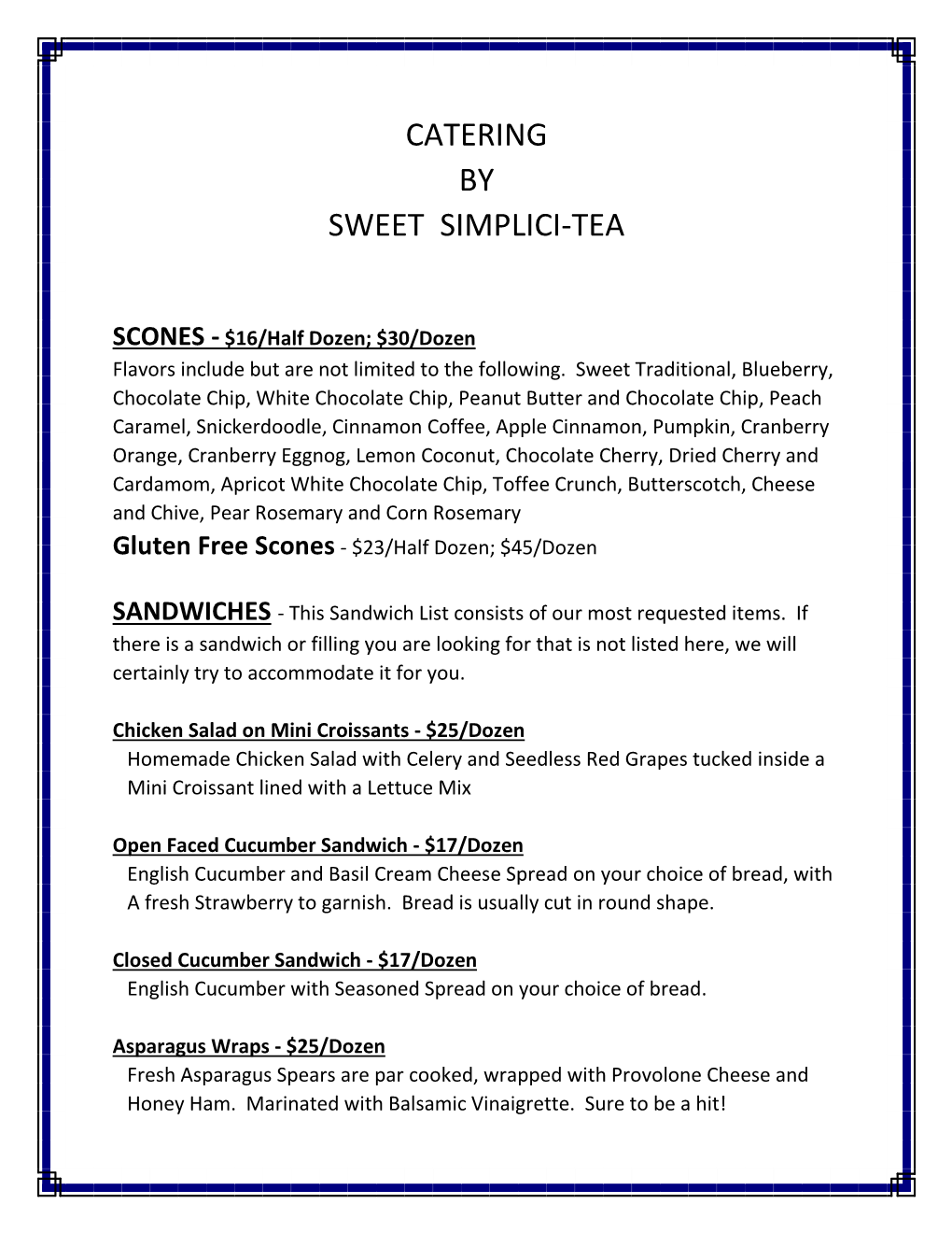 Catering by Sweet Simplici-Tea