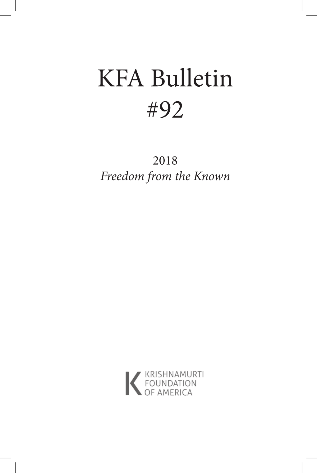 KFA Bulletin #92