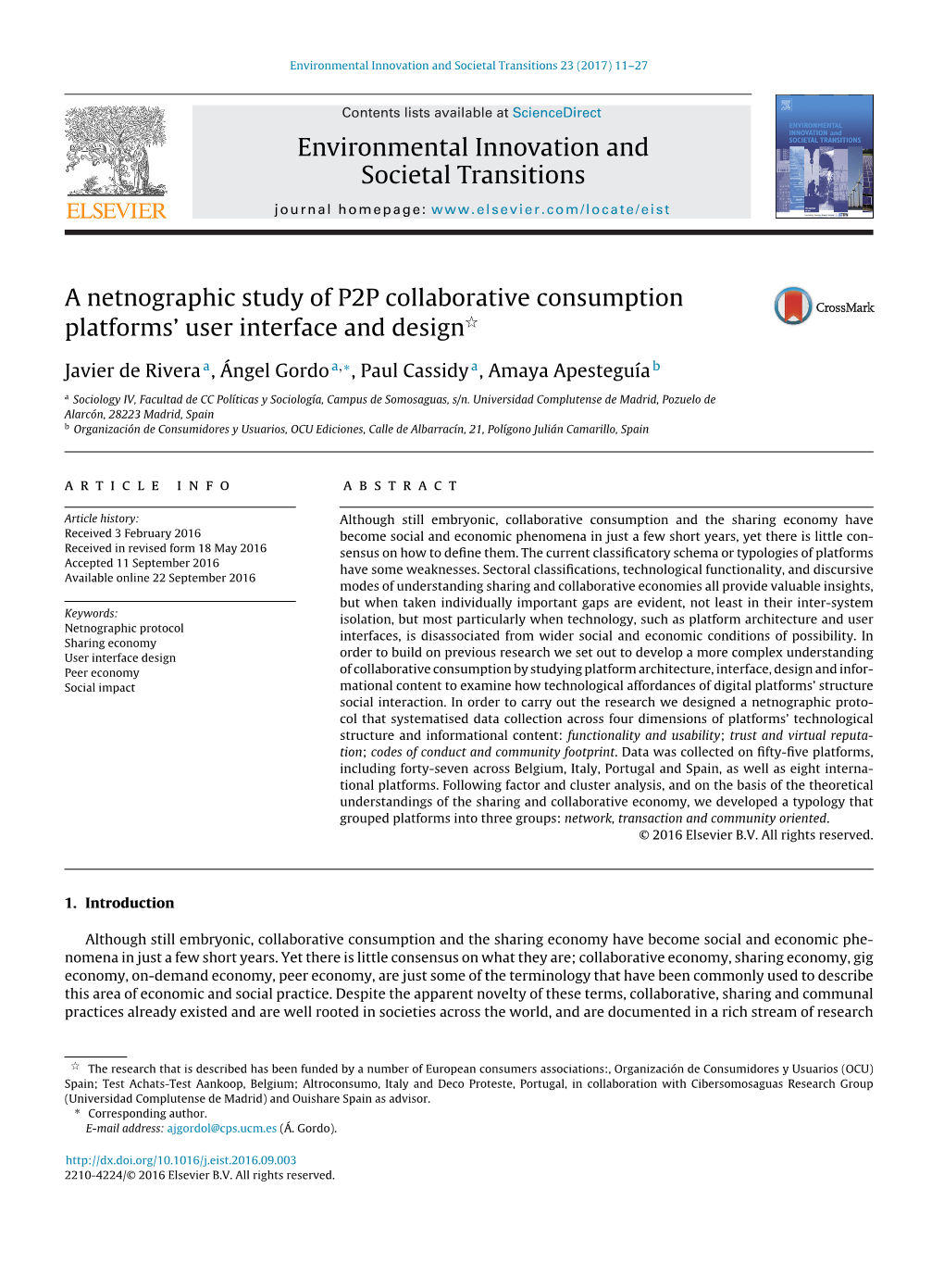 A Netnographic Study of P2P Collaborative Consumption Platforms' User Interface and Design