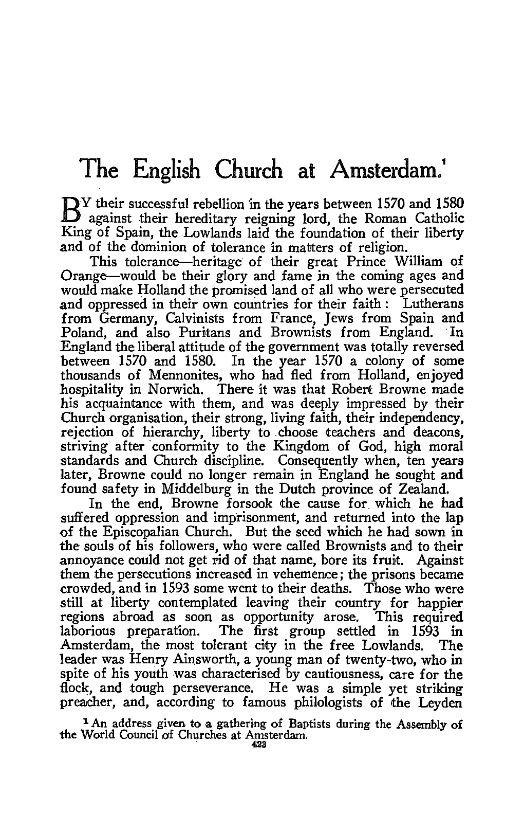 The English Church at Amsterdam.'