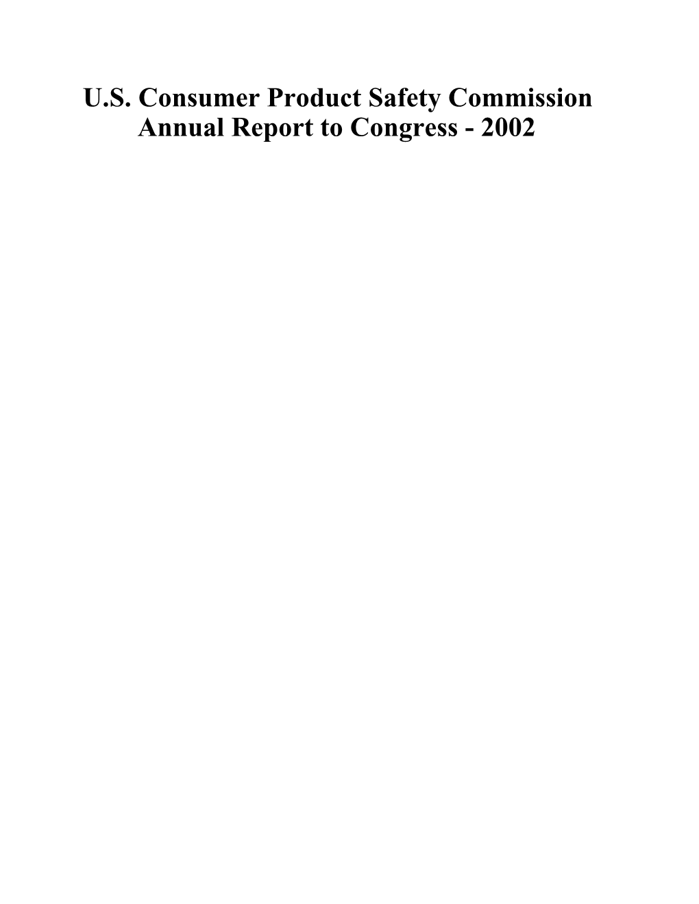 CPSC Annual Report to Congress