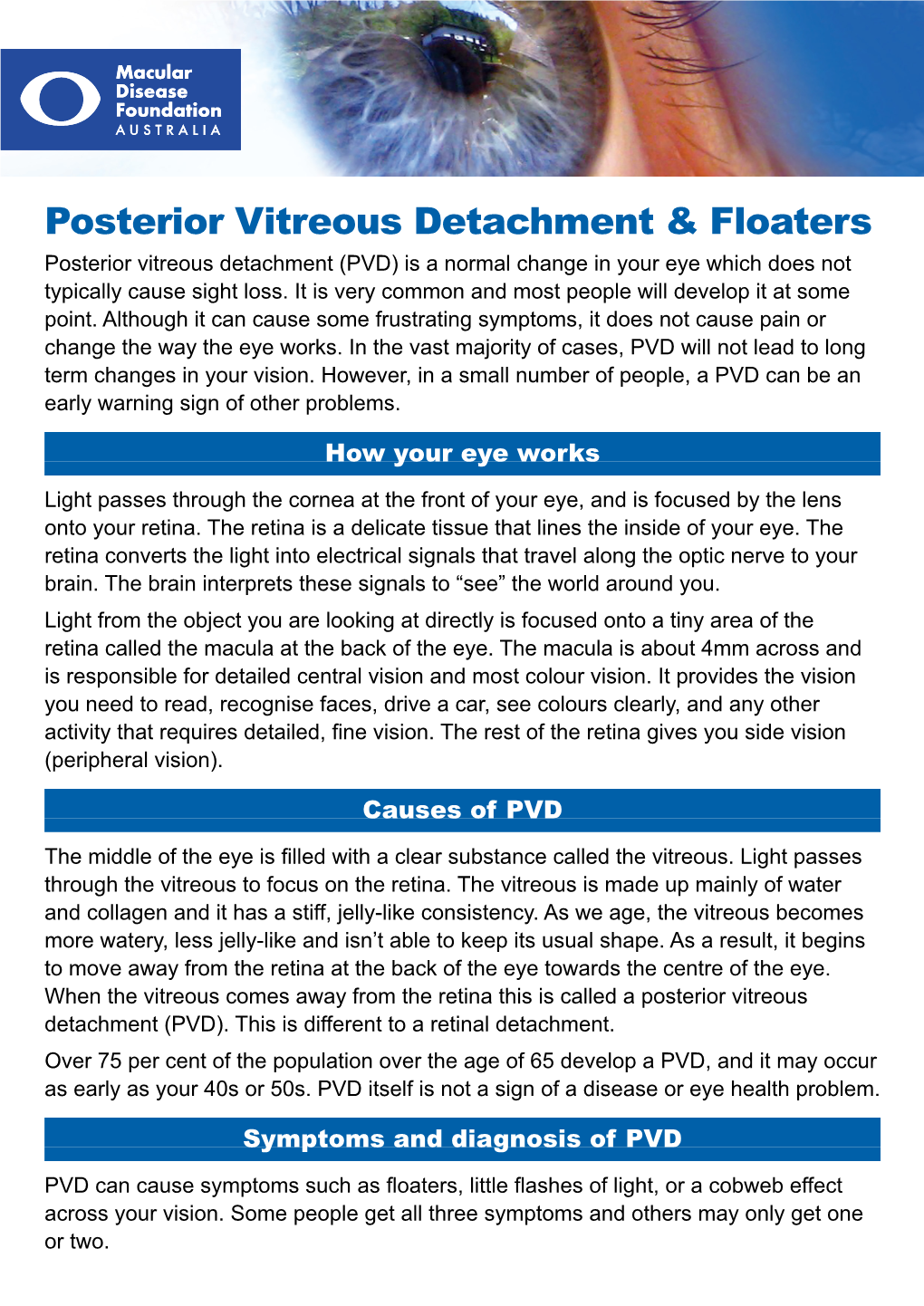 Posterior Vitreous Detachment & Floaters