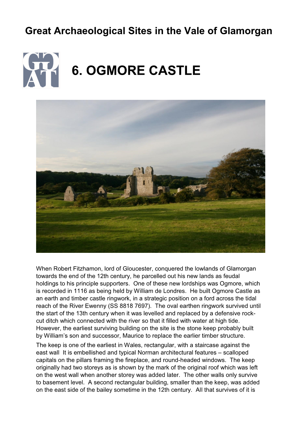 6. Ogmore Castle