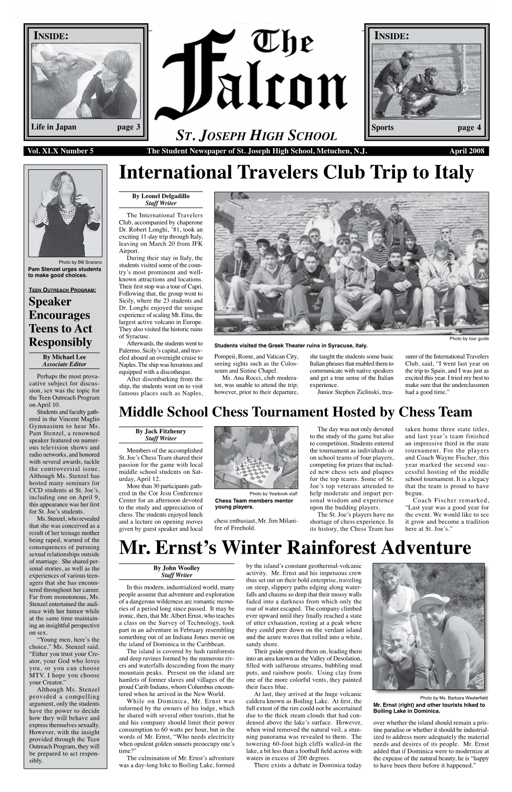 International Travelers Club Trip to Italy Mr. Ernst's Winter Rainforest Adventure