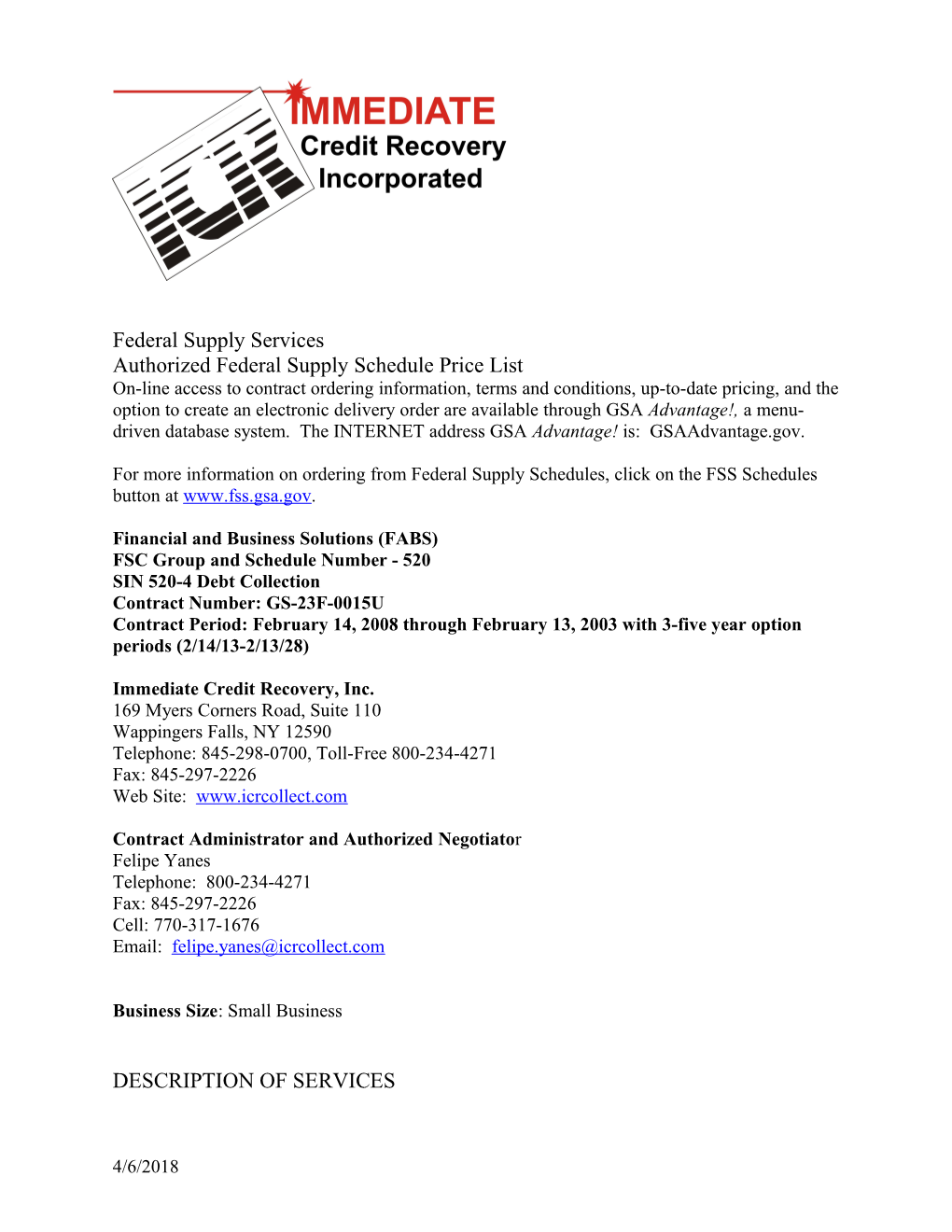 Authorized Federal Supply Schedule Price List s11