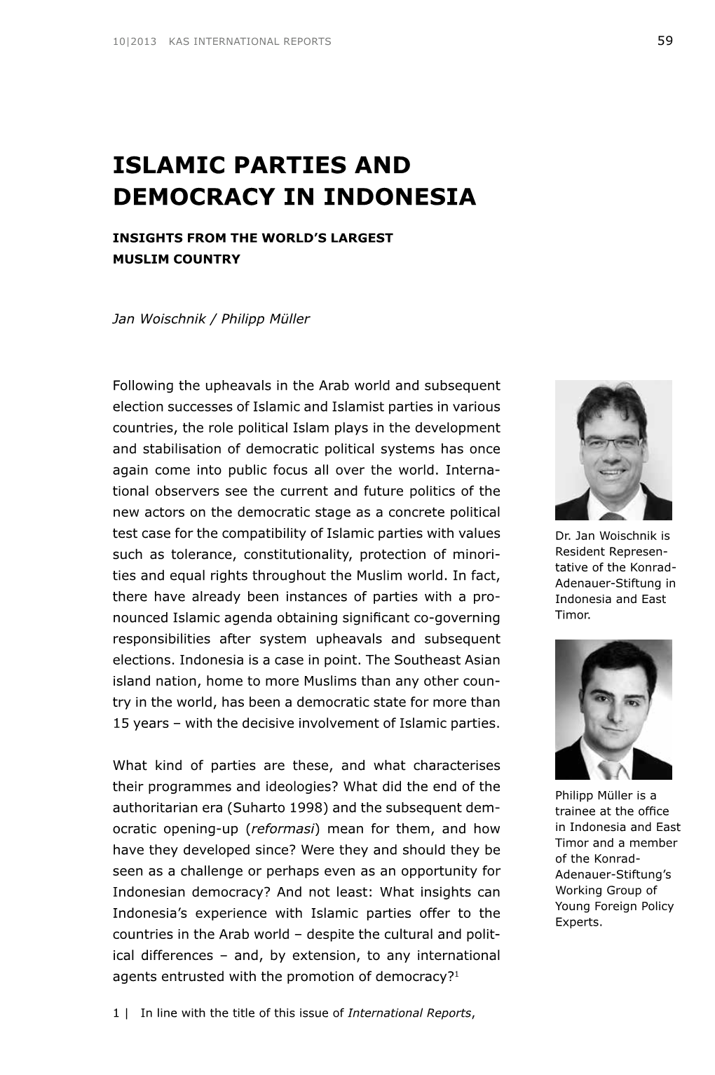 Islamic Parties and Democracy in Indonesia