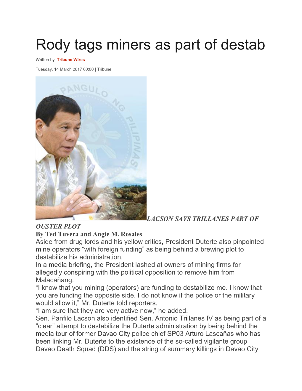 Rody Tags Miners As Part of Destab.Pdf