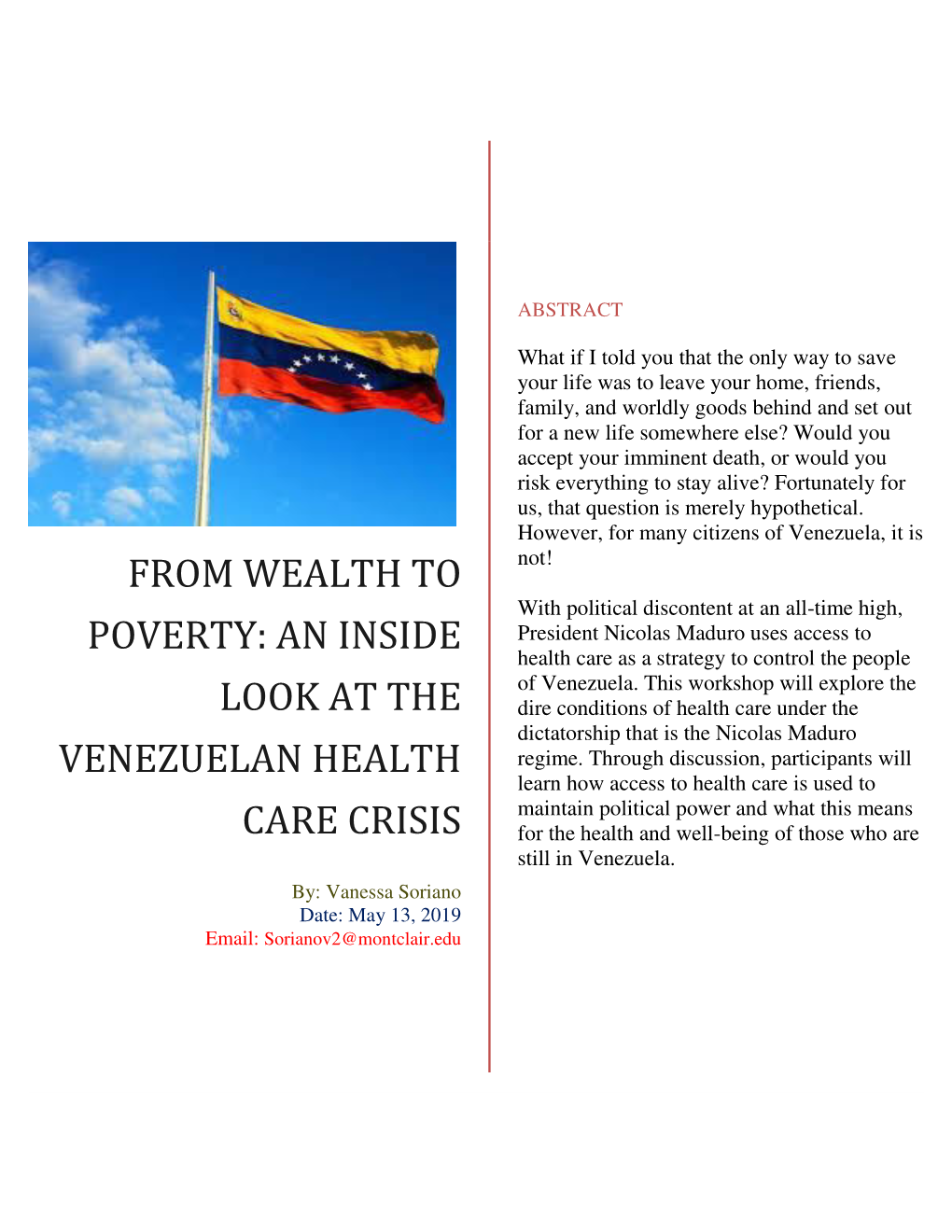 From Wealth to Poverty: an Inside Look at the Venezuelan Health