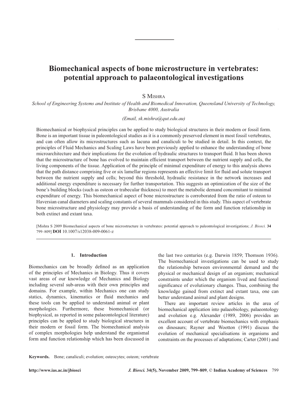 Biomechanical Aspects of Bone Microstructure in Vertebrates: Potential Approach to Paleontological Investigations 799