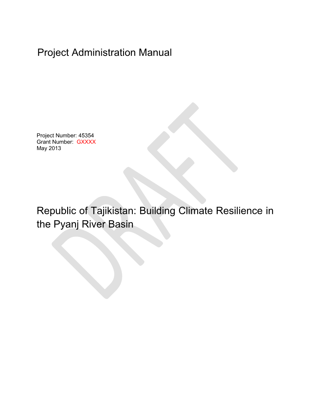 Building Climate Resilience in the Pyanj River Basin Project