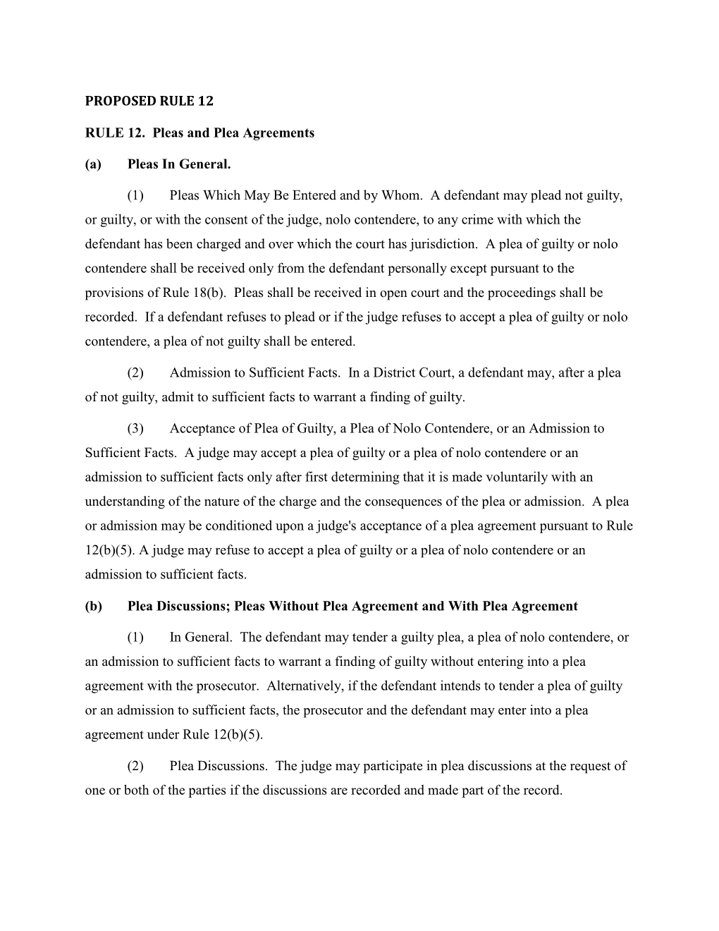 MARKUP of RULES 12(B)-(C) and 29(A) SHOWING PROPOSED AMENDMENTS
