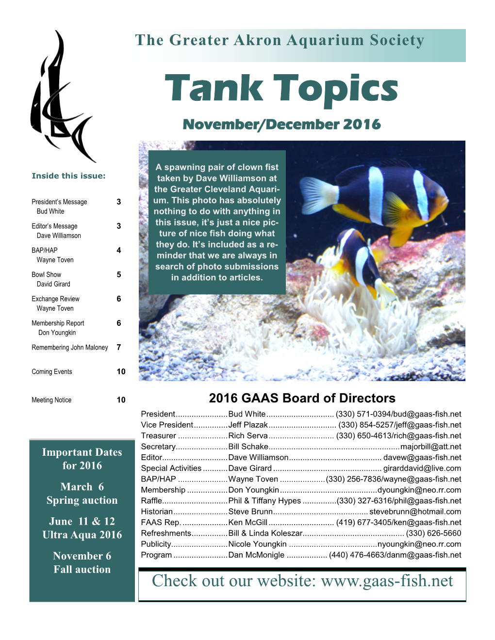 Tank Topics November/December 2016