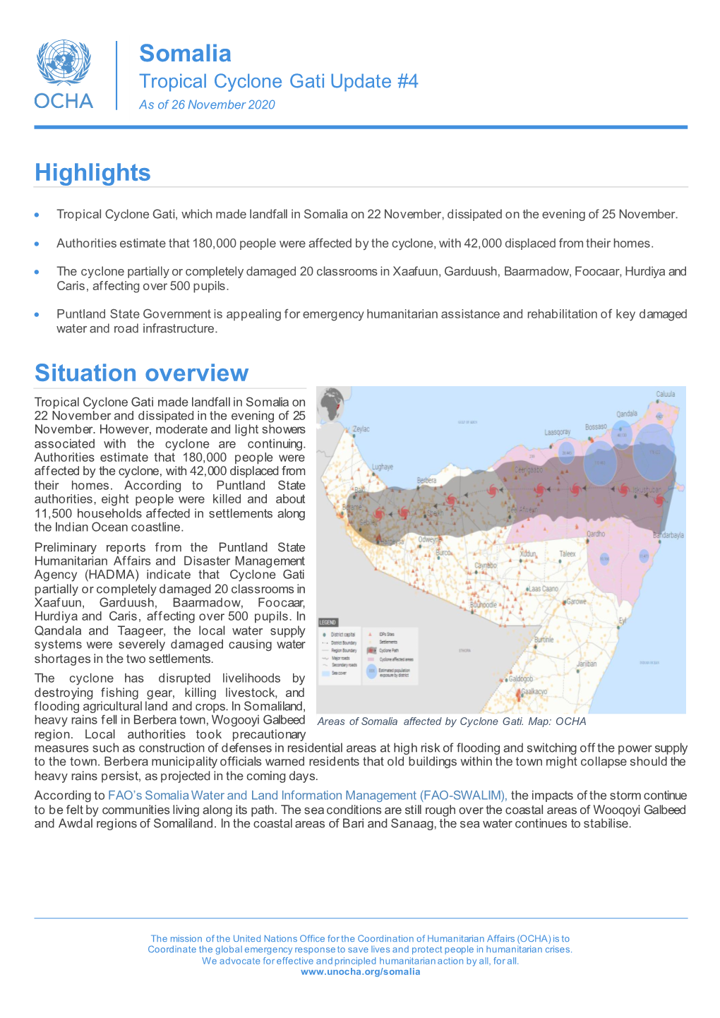 Highlights Situation Overview Somalia