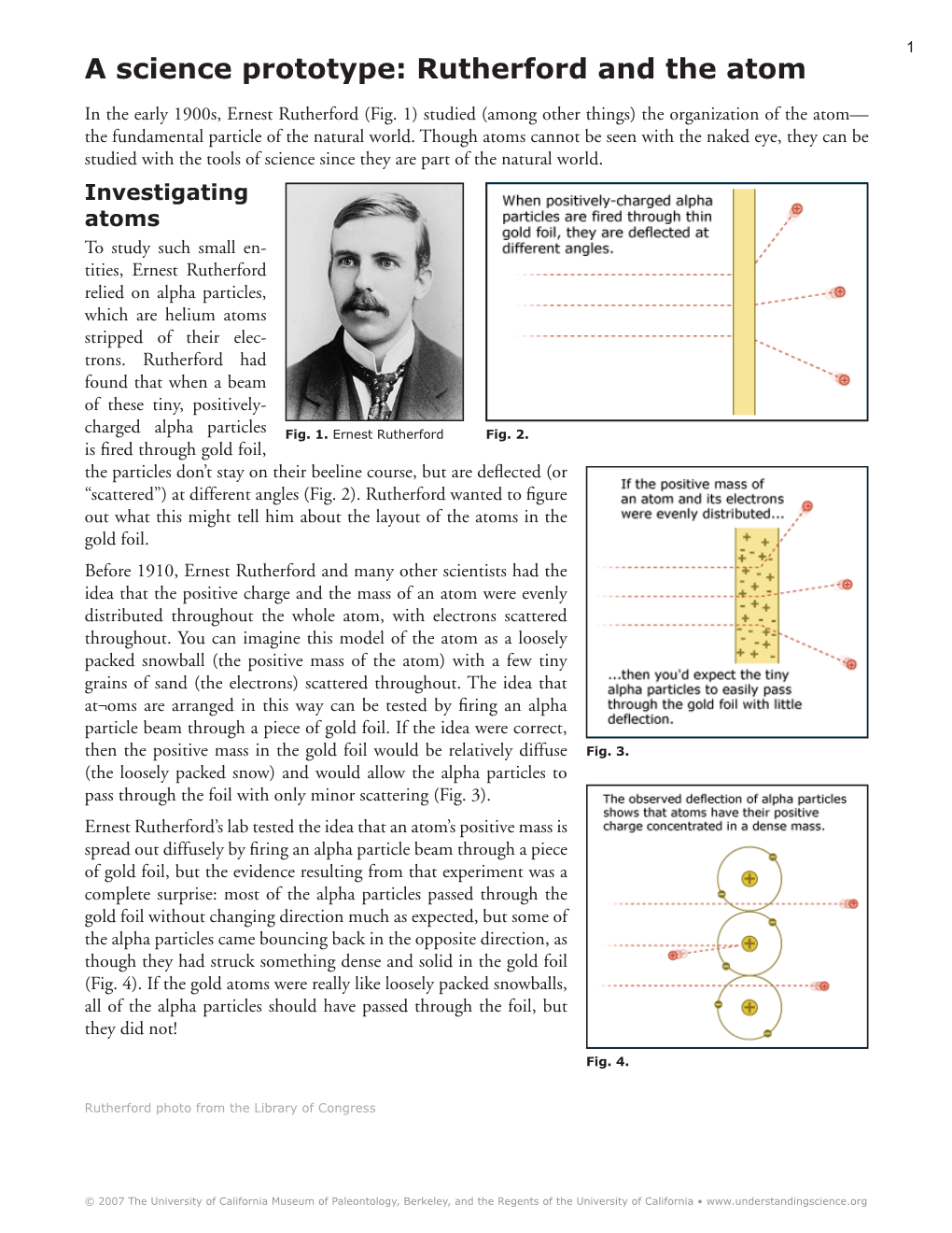 A Science Prototype: Rutherford and the Atom