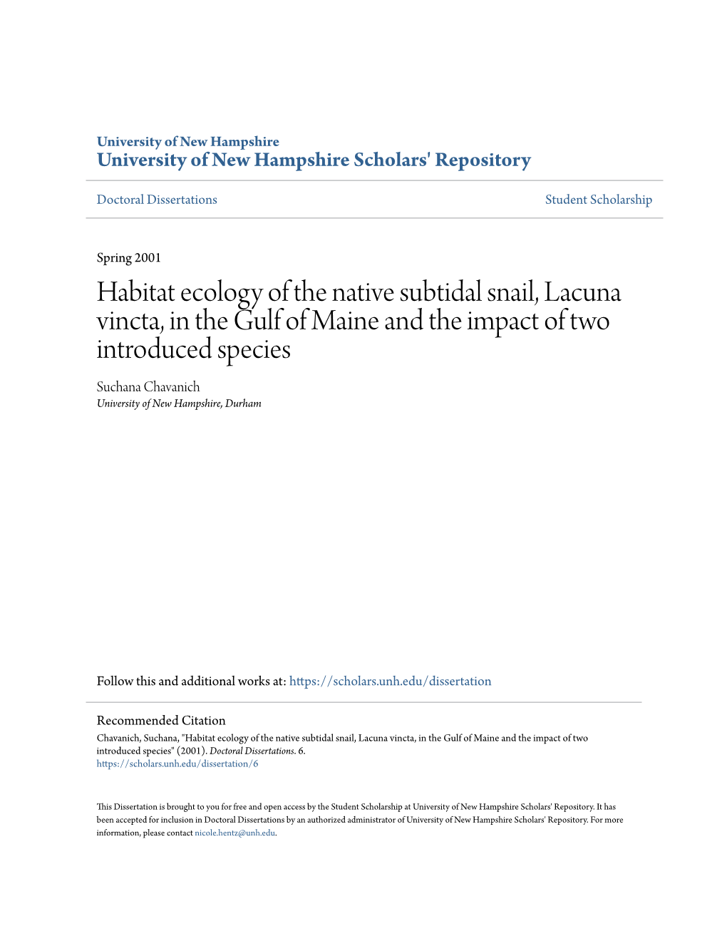Habitat Ecology of the Native Subtidal Snail, Lacuna Vincta, in the Gulf Of