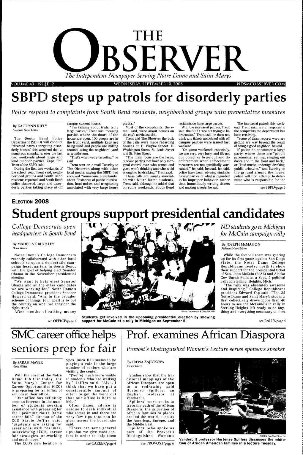 SBPD~ Steps up Patrols for Disorderly Parties Student Groups