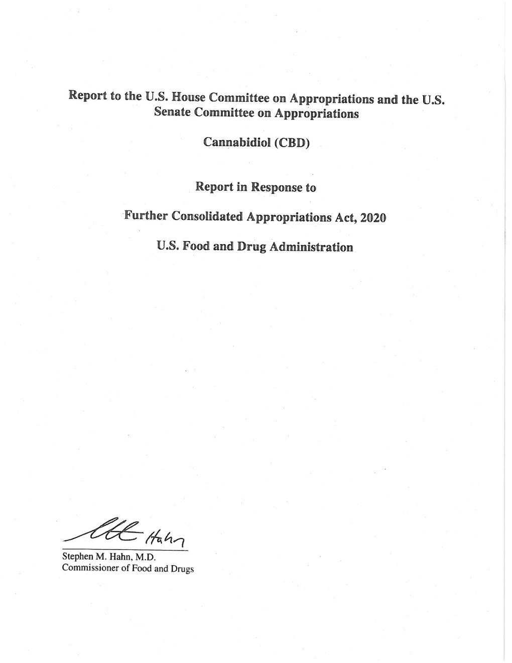 FDA-CBD-Report-To-Congress-March