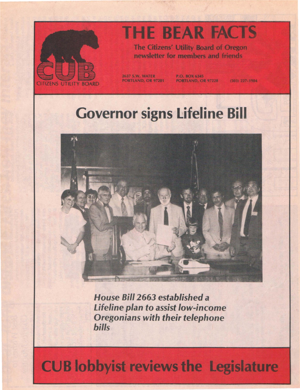 Governor Signs Lifeline Bill