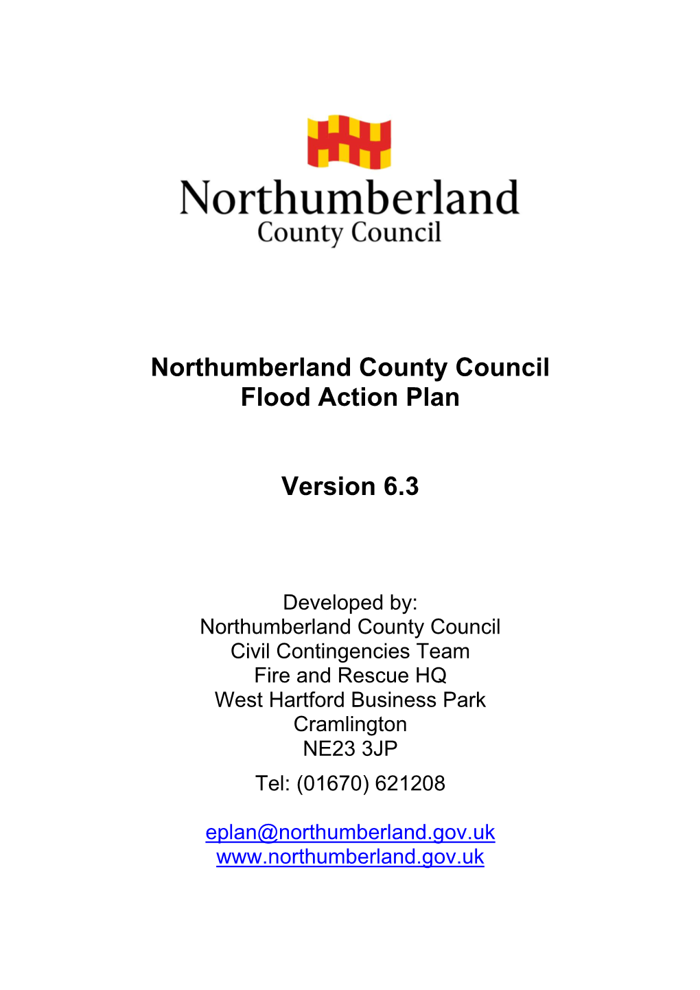 Northumberland Multi Agency Flood Action Plan