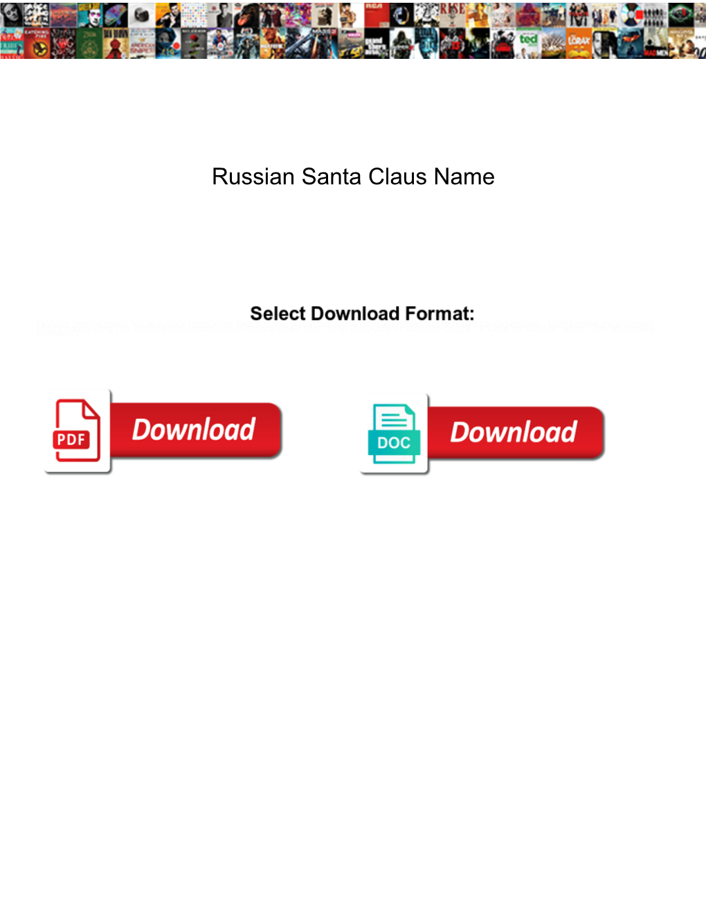 Russian Santa Claus Name