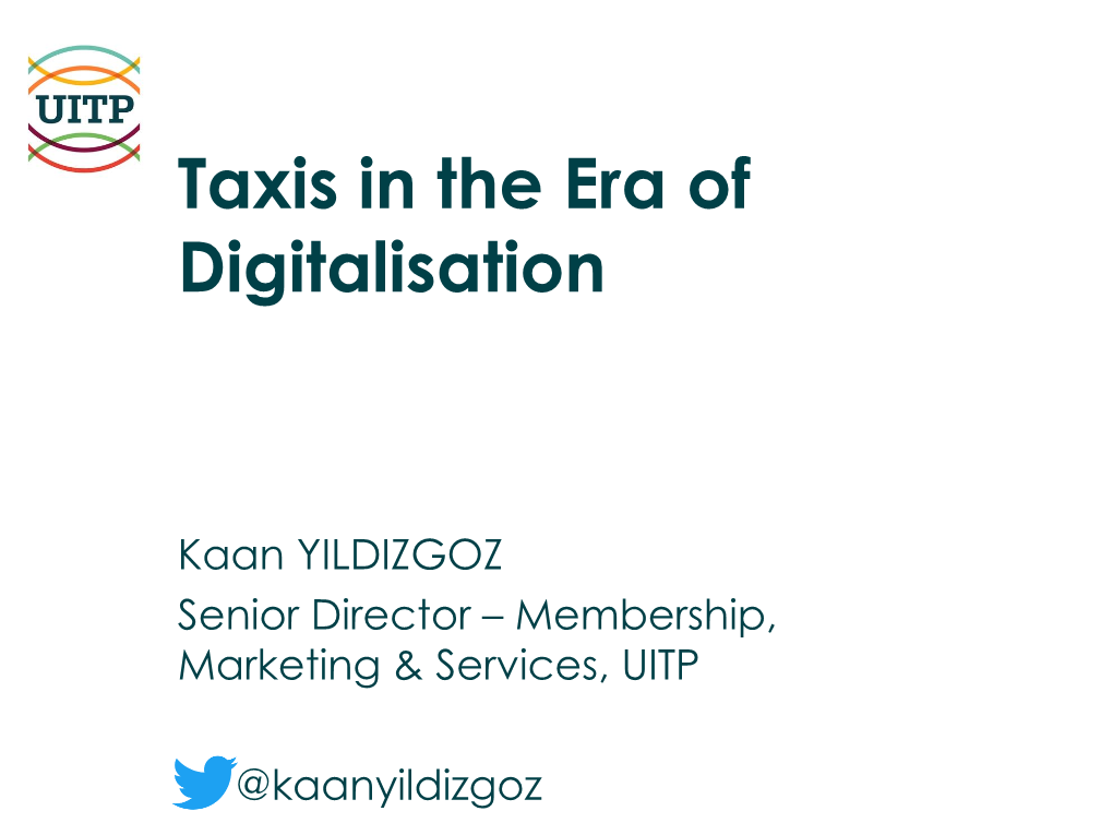 Taxis in the Era of Digitalisation