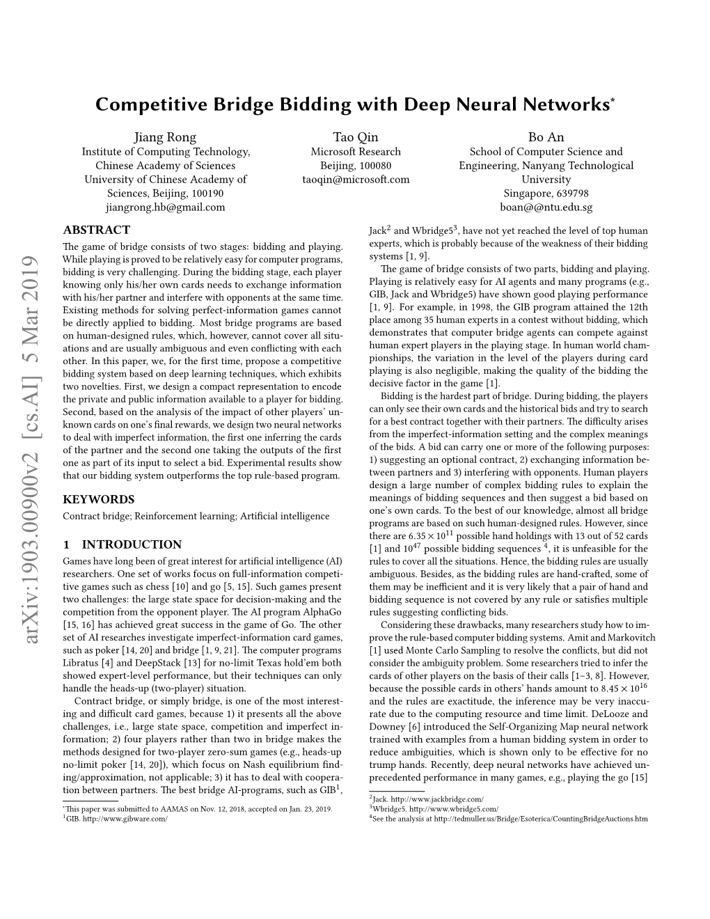 Competitive Bridge Bidding with Deep Neural Networks∗