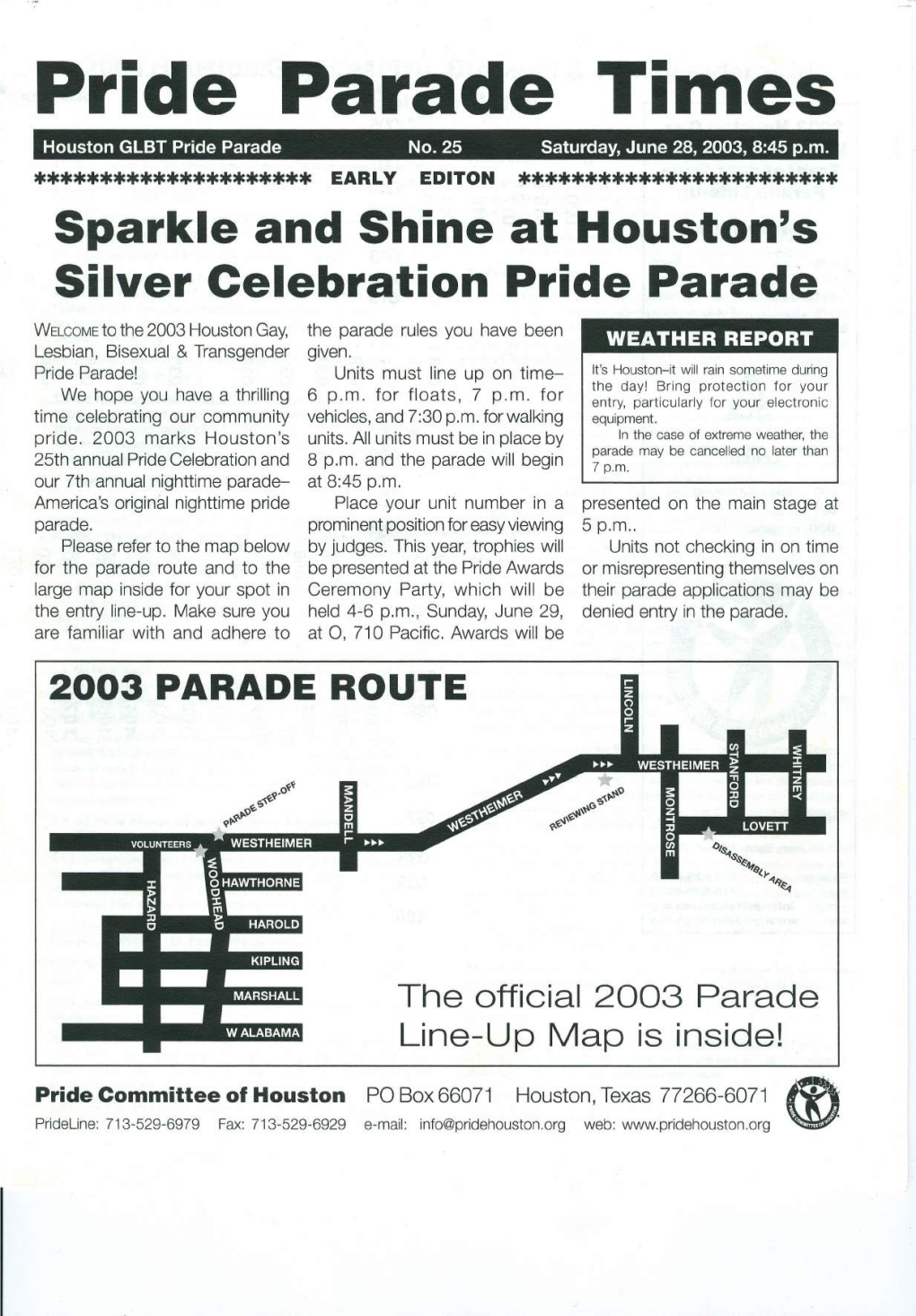 Pride Parade Times Houston GLBT Pride Parade No