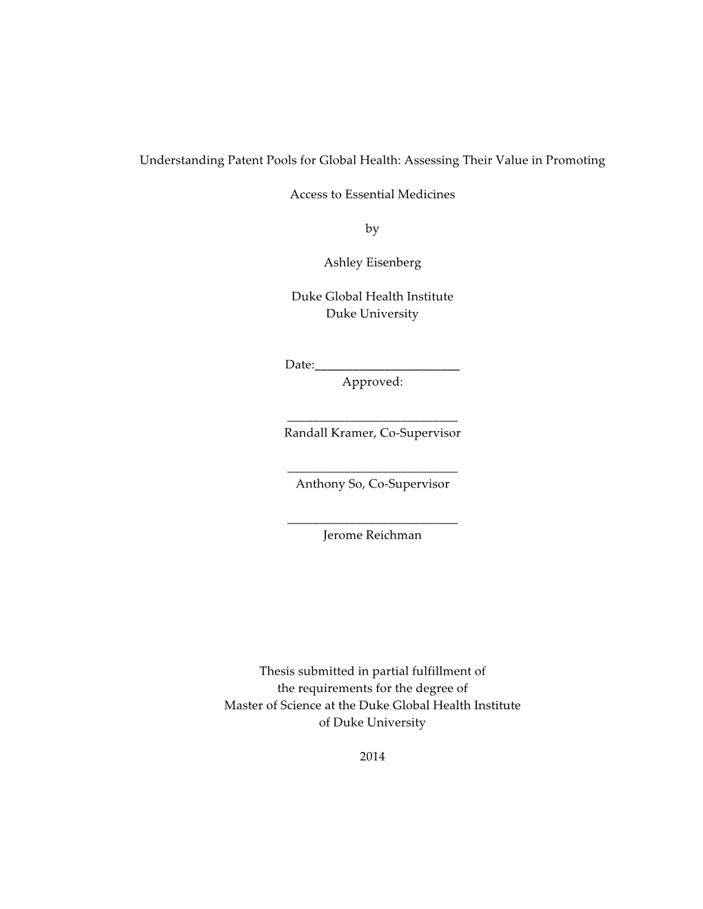 Understanding Patent Pools for Global Health: Assessing Their Value in Promoting