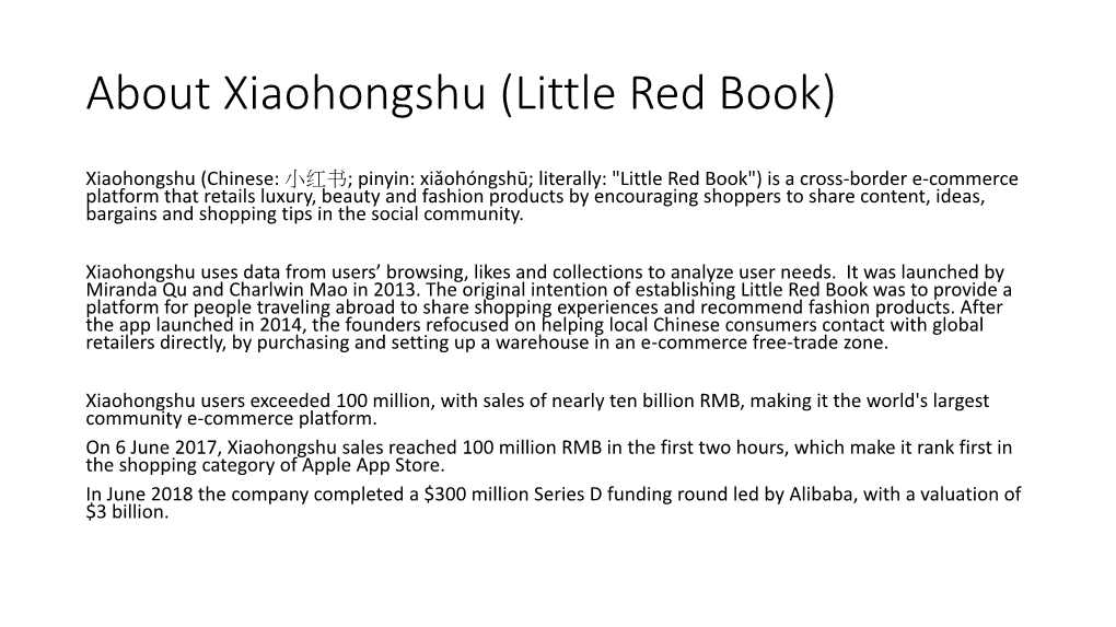 About Xiaohongshu (Little Red Book)