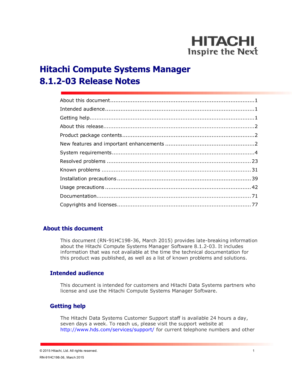 Hitachi Compute Systems Manager 8.1.2-03 Release Notes